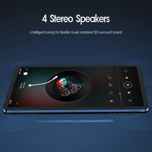 Tablette VASOUN M50 4G LTE, 16 Go + 256 Go, 10,4 pouces, processeur Android 11 UNISOC T618 Octa Core, version globale avec Google Play, prise US (bleu) SV101A1123-09