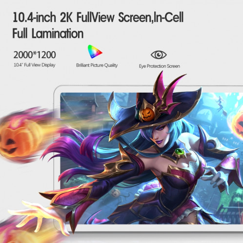 Tablette VASOUN M50 4G LTE, 16 Go + 256 Go, 10,4 pouces, processeur Android 11 UNISOC T618 Octa Core, version globale avec Google Play, prise US (argent) SV101B1032-09