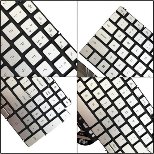 Pour Dell Inspiron 15 7590/7791/5584 US Version clavier d'ordinateur portable rétro-éclairé (argent) SH901A92-06