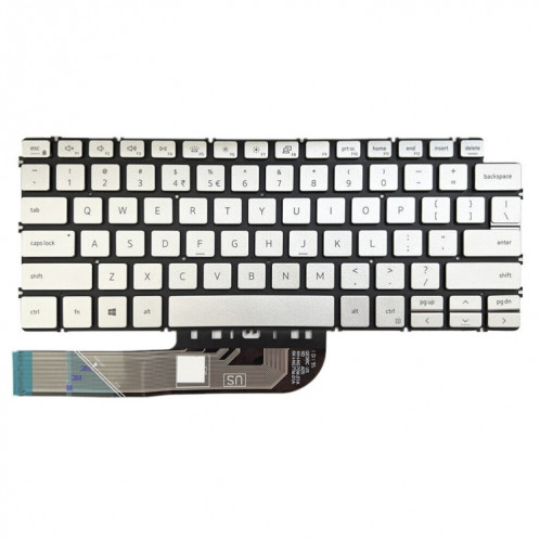 Pour Dell Inspiron 7490/Vostro 5390 US Version clavier d'ordinateur portable rétro-éclairé (argent) SH201A900-06