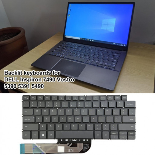 Pour Dell Inspiron 7490/Vostro 5390 US Version clavier d'ordinateur portable rétro-éclairé (noir) SH201B293-06