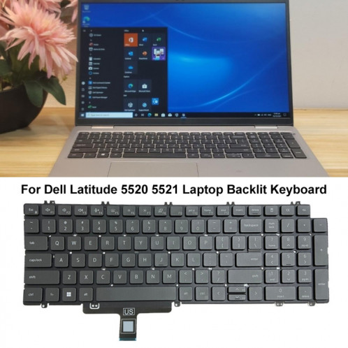 Pour Dell Latitude 5520 5521 Precision 3560 3561 US Version clavier d'ordinateur portable rétro-éclairé (noir) SH503A786-06