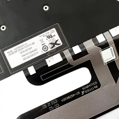 Pour clavier d'ordinateur portable rétroéclairé Dell Alienware x15 R2 / R1 US Version (noir) SH201A717-07