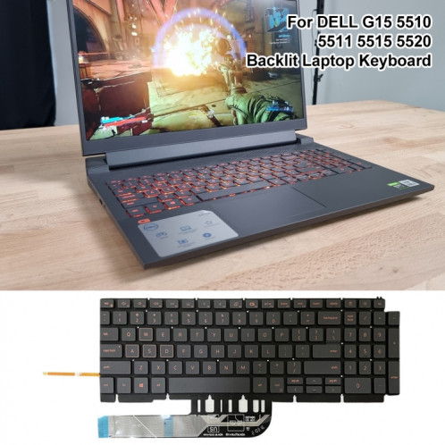 Pour Dell Latitude 7400 3400 5400 7410 5401 Version espagnole clavier d'ordinateur portable rétro-éclairé (noir) SH501A780-07