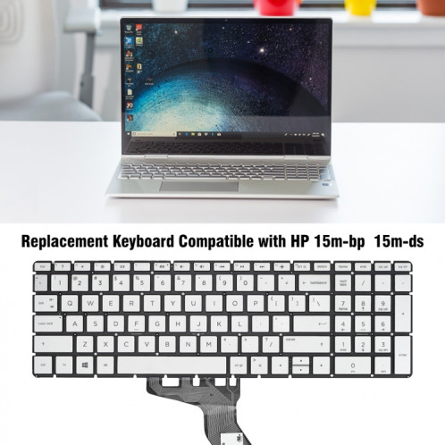 Pour clavier rétroéclairé pour ordinateur portable HP 15m-DR / 15m-DS US Version (argent) SH502A741-05