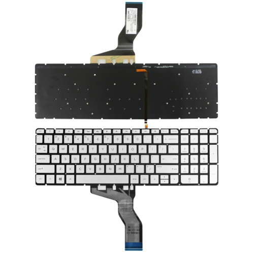 Pour clavier rétroéclairé pour ordinateur portable HP 15-AB / 15-AK US Version (argent) SH505A1158-06
