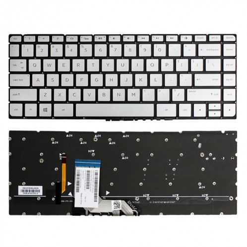 Pour clavier rétroéclairé pour ordinateur portable HP Spectre 15-AP US Version (argent) SH508A862-07