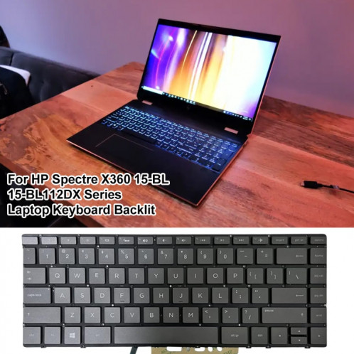Pour clavier rétroéclairé pour ordinateur portable HP Spectre X360 15-BL US Version SH28111383-05