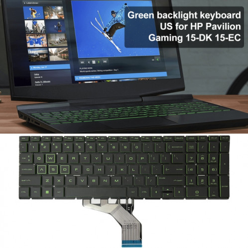 Pour clavier rétroéclairé pour ordinateur portable HP Pavilion Gaming 15-DK US Version (vert) SH901A545-07
