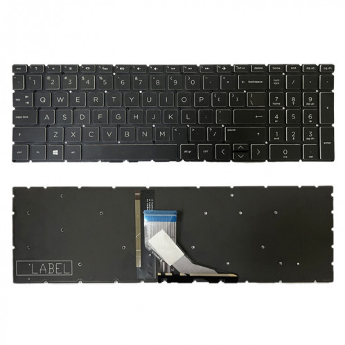 Pour HP Pavilion Gaming 15-DK Crystal Cap US Version clavier rétroéclairé pour ordinateur portable SH5001106-06