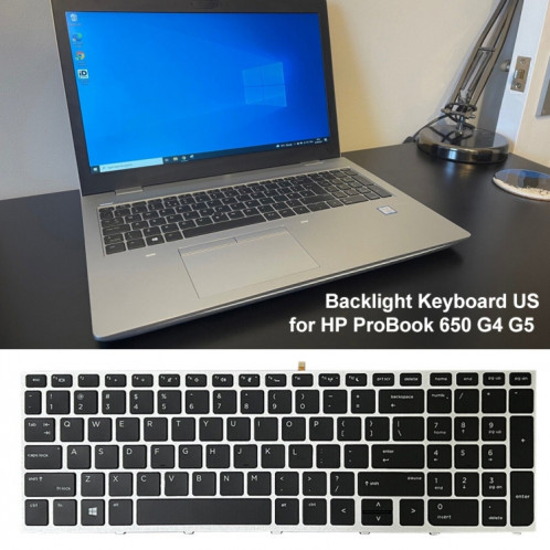 Pour HP ProBook 650 G4 argent cadre US Version clavier rétro-éclairé pour ordinateur portable SH5101206-06