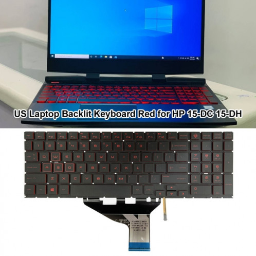 Pour clavier rétroéclairé pour ordinateur portable HP 15-DC / 15-DH Red US Version SH5201226-06