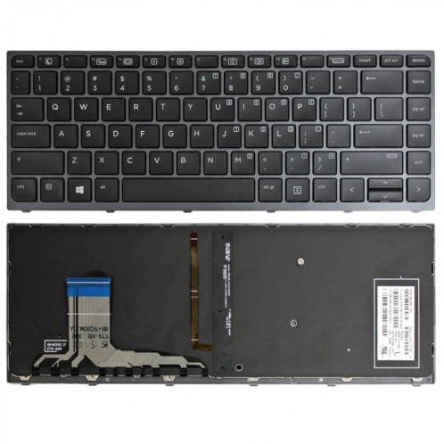 Pour HP Zbook Studio G3 cadre gris Version américaine clavier rétro-éclairé pour ordinateur portable SH5401323-07