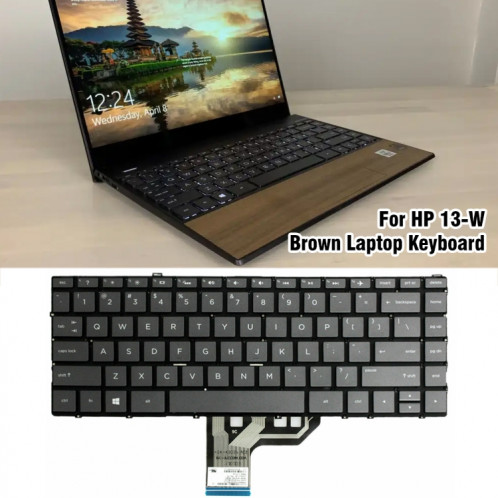 Pour clavier d'ordinateur portable HP 13-W marron Version américaine SH58011767-06