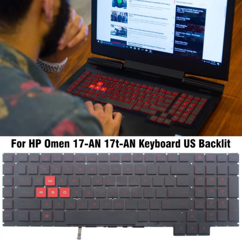 Pour clavier rétroéclairé pour ordinateur portable HP Omen 17-AN / 17T-AN US Version SH61011716-04