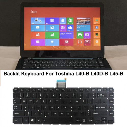 Pour TOSHIBA L40-B / L40D-B / L45-B US Version clavier rétroéclairé pour ordinateur portable SH71011350-06