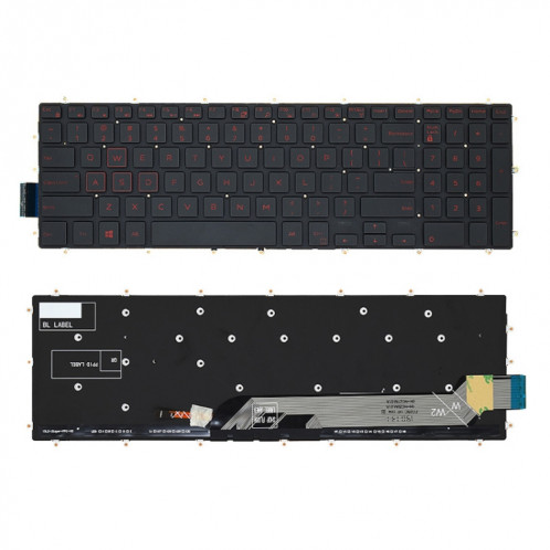 Clavier d'ordinateur portable rétroéclairé pour Dell G3 3579 3779 / G5 5587 / G7 7588 (mot rouge) SH301A563-06