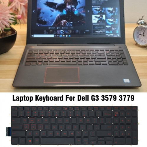 Clavier d'ordinateur portable rétroéclairé pour Dell G3 3579 3779 / G5 5587 / G7 7588 (mot rouge) SH301A563-06