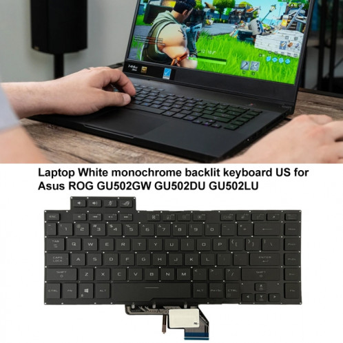 Clavier d'ordinateur portable rétro-éclairé Version américaine pour Asus ROG GU502G GU502GV GU502GU (lumière blanche) SH901A1128-06