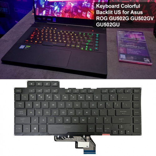 Clavier d'ordinateur portable rétro-éclairé Version américaine pour Asus ROG GU502G GU502GV GU502GU (lumière colorée) SH901B346-06