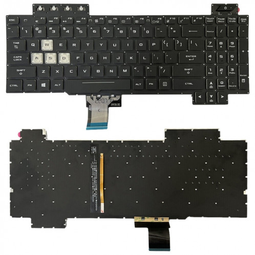 Pour Asus Gaming FX505D FX505DY FX505DD US Version clavier d'ordinateur portable rétro-éclairé (noir) SH501A1883-06