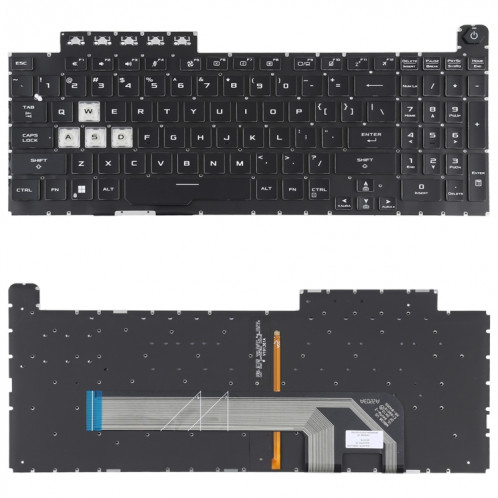 Pour Asus TUF Gaming F15 FX506 FA506 US Version clavier d'ordinateur portable rétro-éclairé (noir) SH401A1365-06