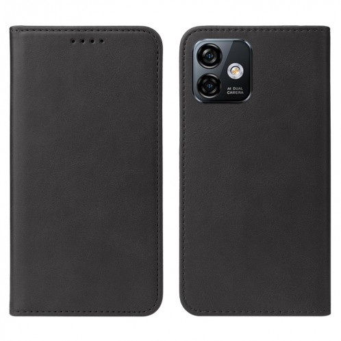 Pour Ulefone Note 16 Pro étui de téléphone en cuir à fermeture magnétique (noir) SH202A1968-08