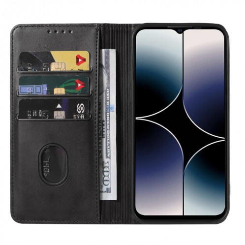 Pour Ulefone Note 16 Pro étui de téléphone en cuir à fermeture magnétique (noir) SH202A1968-08
