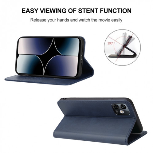 Pour étui de téléphone en cuir à fermeture magnétique Ulefone Note 16 Pro (bleu) SH202B1492-08