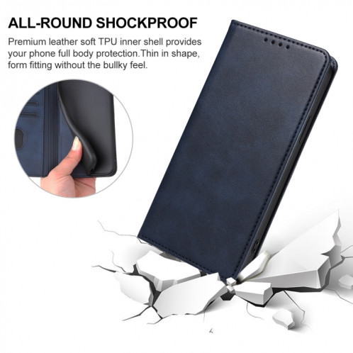 Pour étui de téléphone en cuir à fermeture magnétique Ulefone Note 16 Pro (bleu) SH202B1492-08