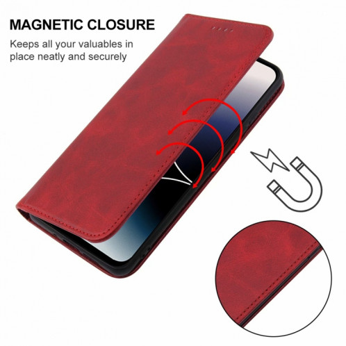 Pour étui de téléphone en cuir à fermeture magnétique Ulefone Note 16 Pro (rouge) SH202D956-08