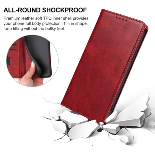 Pour étui de téléphone en cuir à fermeture magnétique Ulefone Note 16 Pro (rouge) SH202D956-08