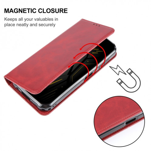 Pour Ulefone Armor 22 Étui de téléphone en cuir à fermeture magnétique (rouge) SH203D136-08