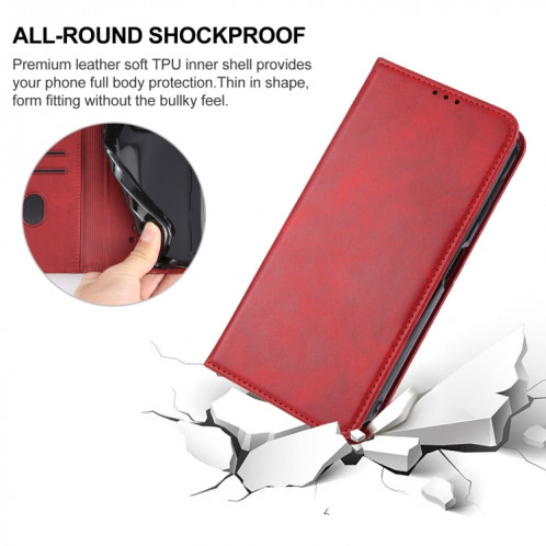 Pour Ulefone Armor 22 Étui de téléphone en cuir à fermeture magnétique (rouge) SH203D136-08