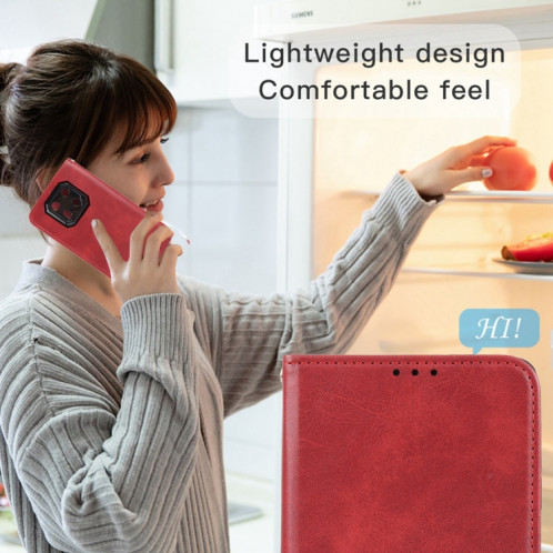 Pour Ulefone Armor 22 Étui de téléphone en cuir à fermeture magnétique (rouge) SH203D136-08