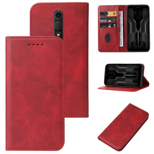 Pour Ulefone Armor X12 Étui de téléphone en cuir à fermeture magnétique (rouge) SH204D1661-08