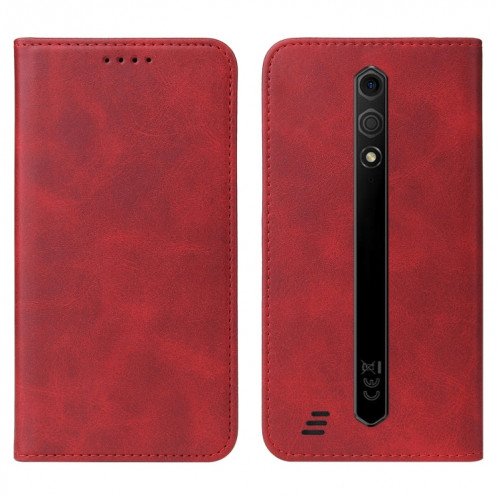 Pour Ulefone Armor X12 Étui de téléphone en cuir à fermeture magnétique (rouge) SH204D1661-08