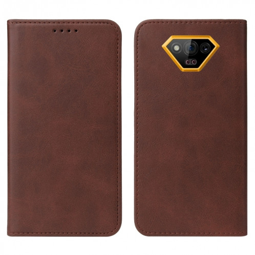 Pour Ulefone Armor X13 Étui de téléphone en cuir à fermeture magnétique (marron) SH205C975-08