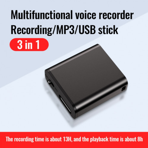 JNN Q8 Enregistreur vocal intelligent portable à réduction de bruit HD, mémoire : 8 Go SJ4602378-08