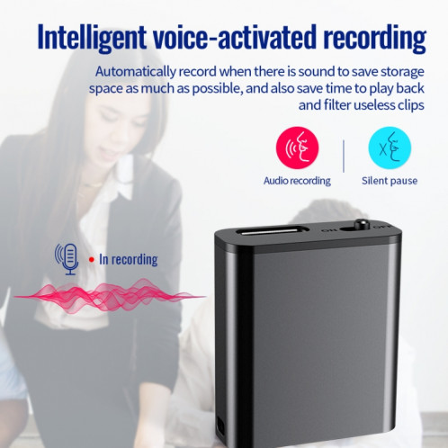 JNN Q8 Enregistreur vocal intelligent portable à réduction de bruit HD, mémoire : 8 Go SJ4602378-08