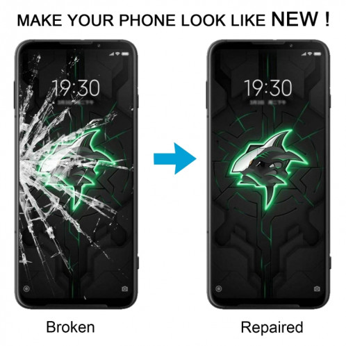 Pour Xiaomi Black Shark 3 Lentille en verre extérieure avec adhésif optiquement transparent OCA SH4701409-00
