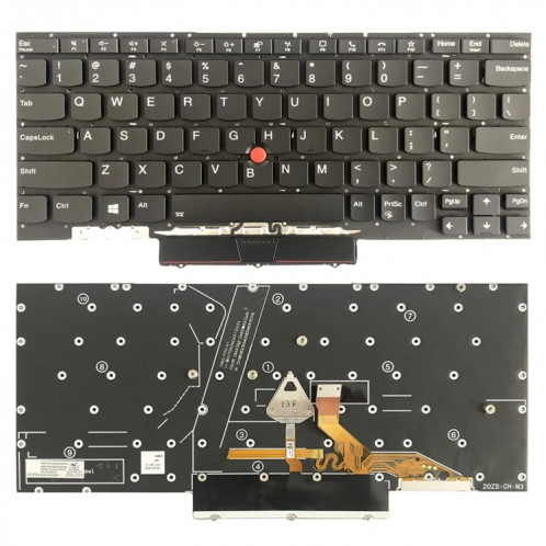 Pour Lenovo ThinkPad X1 Nano US Version clavier d'ordinateur portable rétro-éclairé SH5901642-06