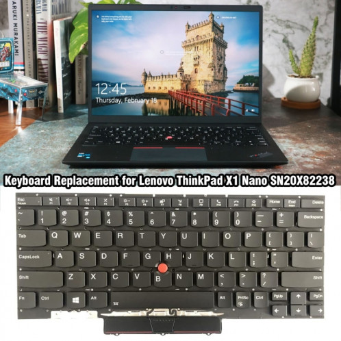 Pour Lenovo ThinkPad X1 Nano US Version clavier d'ordinateur portable rétro-éclairé SH5901642-06