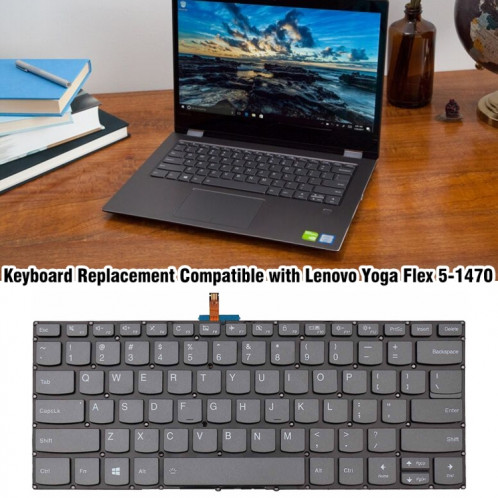Pour Lenovo Yoga Flex 5-1470/Flex 5-1570 US Version clavier d'ordinateur portable rétro-éclairé SH64011357-06