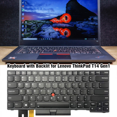 Pour Lenovo ThinkPad T14 Gen 1 20S0 20S1 US Version clavier d'ordinateur portable rétro-éclairé SH7101592-06