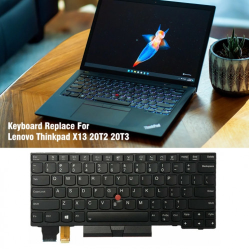 Pour Lenovo ThinkPad X13 20T2 20T3 20UF US Version clavier d'ordinateur portable rétro-éclairé SH72011230-06