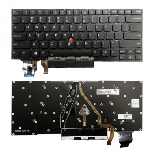 Pour Lenovo X1C 2019 US Version clavier d'ordinateur portable rétro-éclairé SH7403477-06