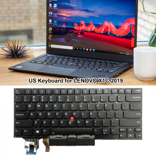 Pour Lenovo X1C 2019 US Version clavier d'ordinateur portable rétro-éclairé SH7403477-06