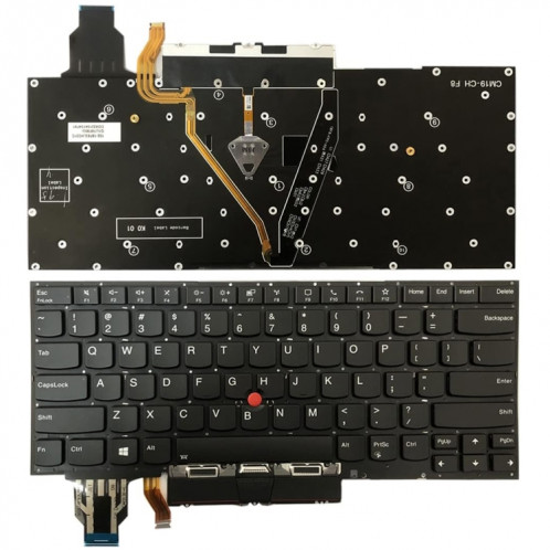 Pour Lenovo ThinkPad 2019 2020 X1 Carbon US Version Clavier d'ordinateur portable rétro-éclairé SH74121295-06