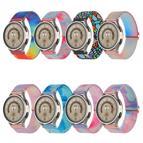 Pour Coros Pace 2 / Coros Apex 42mm 20mm Bracelet de montre à boucle tissée en nylon coloré peint (fluide d'eau) SH101H1976-07